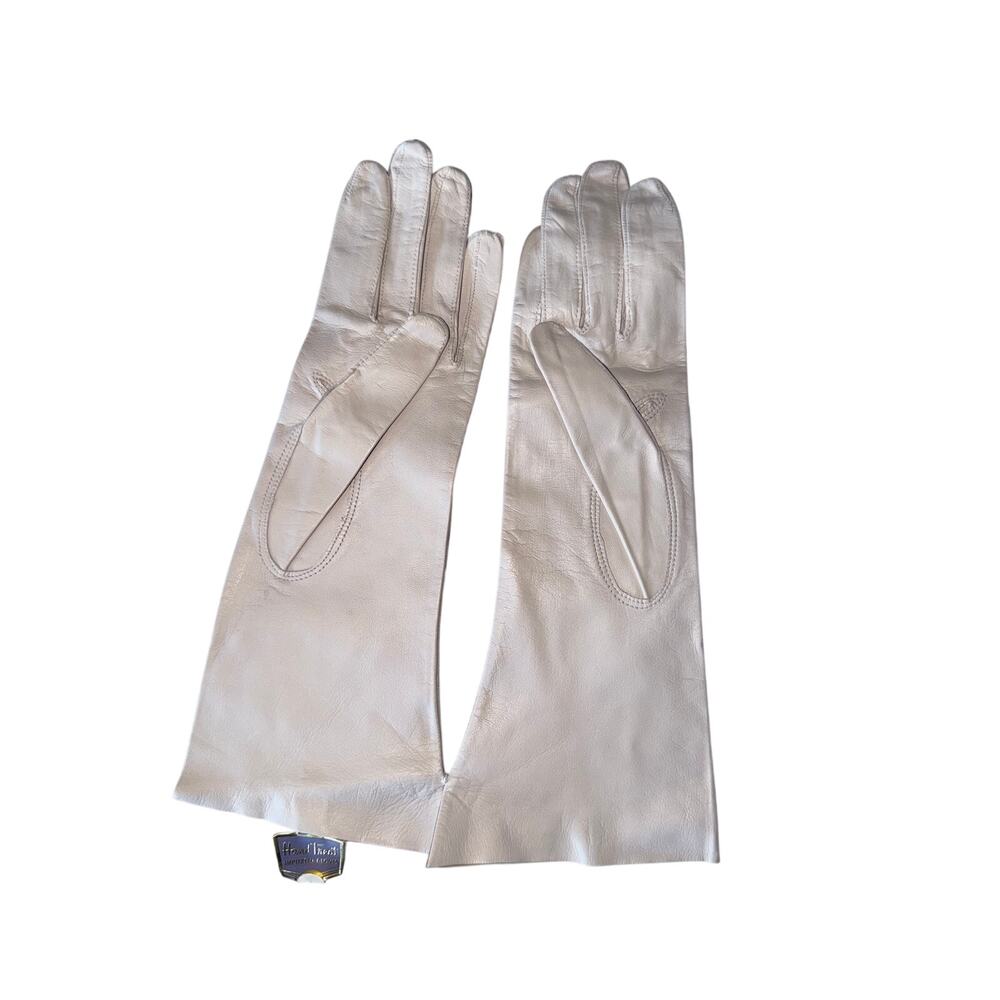 NWT vintage lavaris white genuine leather long gloves women’s 7 made in Italy